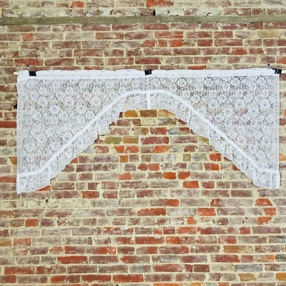 Vintage Farmhouse Curtain Lace Valance Floral
